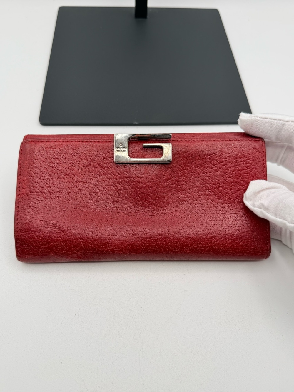 Gucci Red Leather Continental Wallet